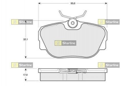 BD S102 STARLINE Гальмівні колодки дискові