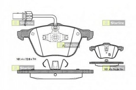 BD S312 STARLINE Гальмівні колодки дискові