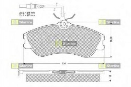 BD S035 STARLINE Гальмівні колодки дискові