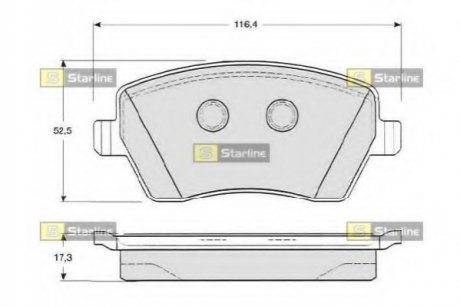 BD S331 STARLINE Гальмівні колодки дискові