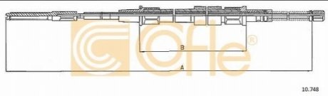 10748 COFLE Трос ручного гальма зад.