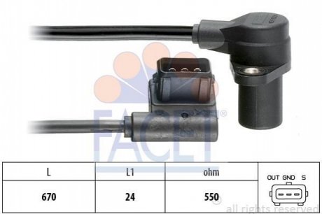 9.0485 FACET Датчик оборотов коленвала Bmw 3 touring 325 i (87-93) (9.0485) FACET