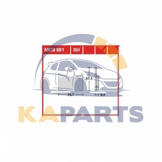 Гальмівні колодки задні MCB691SH