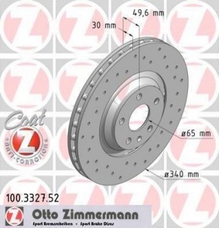 100332752 ZIMMERMANN Диск гальмівний SPORT Z