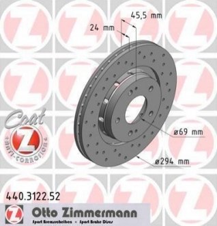 440312252 ZIMMERMANN Диск гальмівний SPORT Z