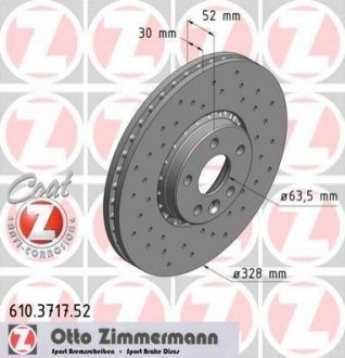 610371752 ZIMMERMANN Диск гальмівний SPORT Z