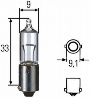 8GH002473191 HELLA Лампа H10W 12V 10W BA9s