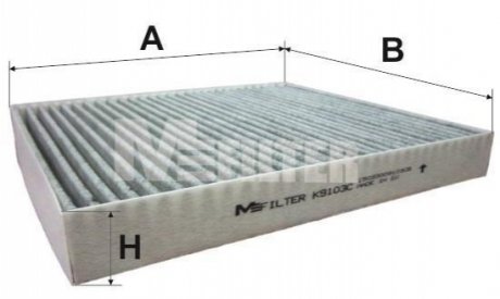 K9103C M-FILTER Фильтр салону вугільний