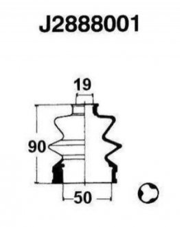 J2888001 NIPPARTS Пильовик приводу колеса