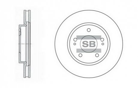 SD4308 Hi-Q (SANGSIN) Тормозной диск передний