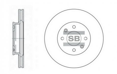 SD2028 Hi-Q (SANGSIN) Тормозной диск передний