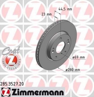 285352720 ZIMMERMANN Диск тормозной