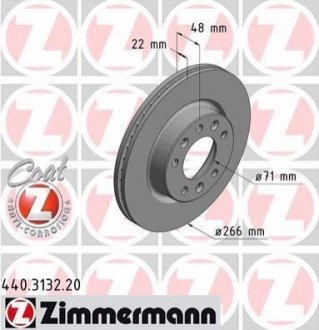 440313220 ZIMMERMANN Диск гальмівний Coat Z