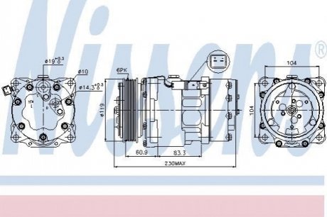 89032 NISSENS Компресор PT 307(00-)1.4 HDi(+)[OE 6453JN]