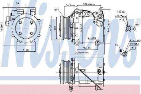 89227 NISSENS Компресор MT GALANT(96-)2.0 i 16V(+)[OE MR360561]