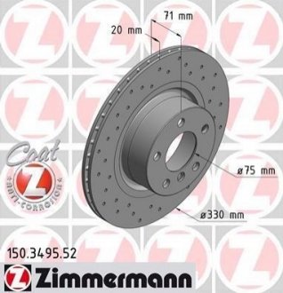 150.3495.52 ZIMMERMANN Диск тормозной Sport