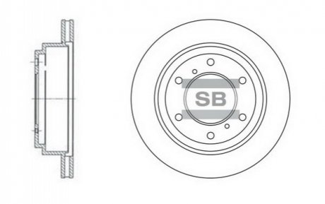 SD4307 Hi-Q (SANGSIN) Тормозной диск задний