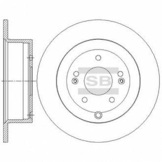 SD1082 Hi-Q (SANGSIN) Тормозной диск задний