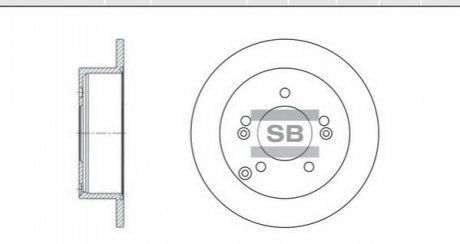 SD1024 Hi-Q (SANGSIN) Гальмівний диск задній