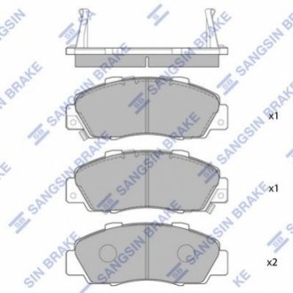 SP1076-F Hi-Q (SANGSIN) Колодка гальм. диск. HONDA ACCORD, CRV, HR-V передн. (вир-во SANGSIN)