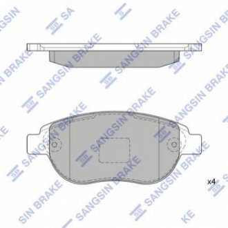 SP2073 Hi-Q (SANGSIN) Комплект гальмівних колодок з 4 шт. дисків