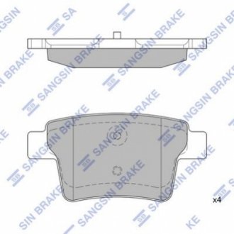 SP2095 Hi-Q (SANGSIN) Комплект гальмівних колодок з 4 шт. дисків