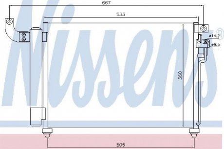 940003 NISSENS Конденсер KIA RIO(05-)1.5 CRDi[OE 97606-1G300]