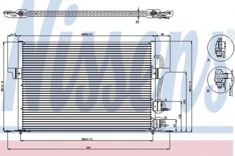 94308 NISSENS Конденсер FD COUGAR(98-)2.0 i 16V(+)[OE 1038778]