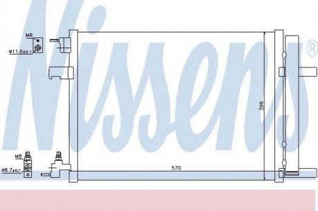 940134 NISSENS Конденсер VAUXHALL ASTRA J(09-)1.3 CDTi(+)[OE 13267648]