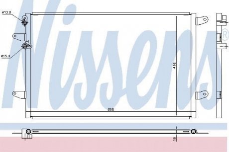 940491 NISSENS Конденсер VOLKSWAGEN PHAETON (02-) 3.0 TDi (+)[OE 3D0.820.411 G]