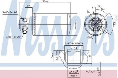 95230 NISSENS Осушувач DODGE SPRINTER(03-)2500(+)[OE 2D0.820.191]