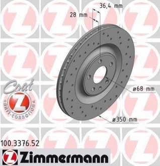 100.3376.52 ZIMMERMANN Диск гальмівний SPORT Z