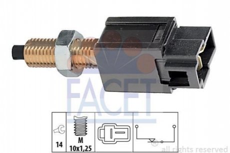 7.1169 FACET Датчик стоп-сигналу Hyundai Accent/Getz/Elantra/SantaFe 94-/Mazda 323/626 87-/Mitsubishi Galant/L200