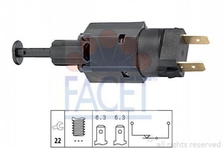 7.1050 FACET Датчик стоп-сигналу Opel Kadett E 84-/Vectra B 95-