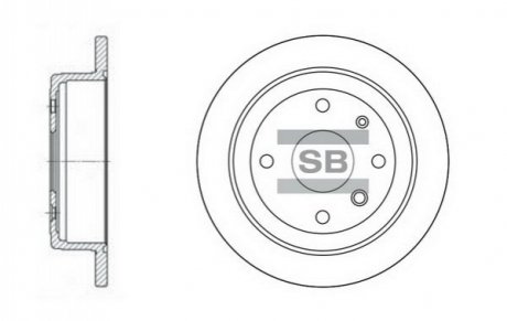 SD3008 Hi-Q (SANGSIN) Гальмівний диск задній