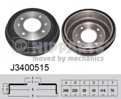 J3400515 NIPPARTS Гальмівний барабан