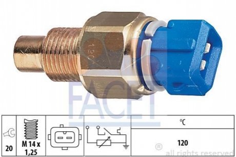 7.3558 FACET Датчик включения вентилятора Partner 1.8/1.9D (120C)/Scudo/Ducato (7.3558) FACET