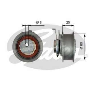 T43247 Gates Натяжной ролик ГРМ