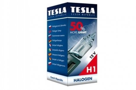 B30101 TESLA Лампа галоген 12V H1,12V,55W,P14,5s+50% Premium TESLA BLATNA