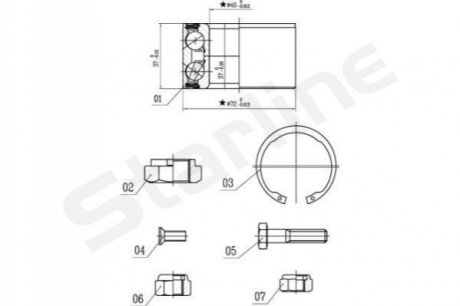 LO 01491 STARLINE Підшипник колісний