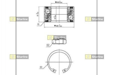 LO 01307 STARLINE Підшипник колісний