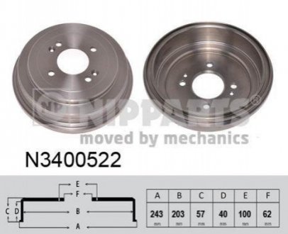 N3400522 NIPPARTS Гальмівний барабан