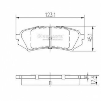 J3612022 NIPPARTS Гальмівні колодки