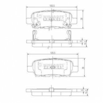 J3611044 NIPPARTS Гальмівні колодки