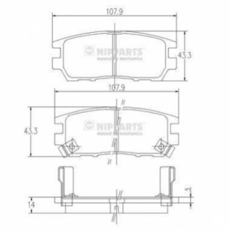 J3615005 NIPPARTS Гальмівні колодки