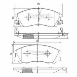 J3600534 NIPPARTS Гальмівні колодки