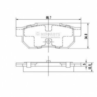 J3614002 NIPPARTS Гальмівні колодки