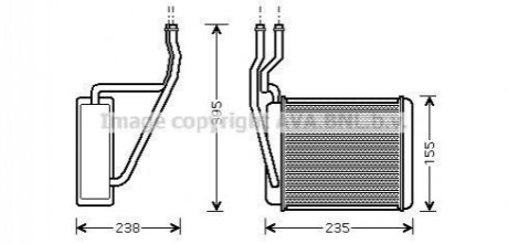 FD 6329 AVA COOLING Радіатор обігрівача салону Ford Fiesta Fusion 1,25-1,6i 1,4-1,6TDCI 02>08 , MAZDA 2 1,3-1,5i 03> (FD6329) AVA