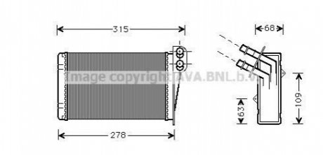 RT 6228 AVA COOLING Радиатор отопителя салона (RT6228) AVA