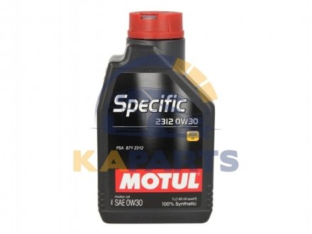 867511 MOTUL Масло MOTUL SPEC 2312 0W30 1L